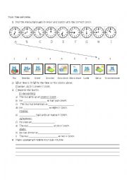 English Worksheet: Time and routine