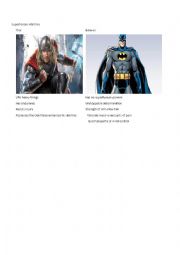 English Worksheet: Superheroes Abilities First Half of Page 2 