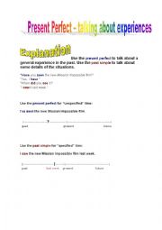 English Worksheet: Present Perfect - talking about experiences