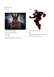 English Worksheet: Superheroes Abilities Second Half of Page 2 