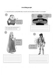 English Worksheet: Describing people