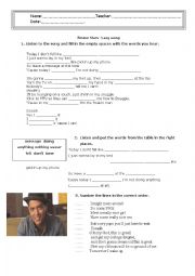 English Worksheet: Lazy song by Bruno Mars