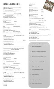 English Worksheet: Maps- Maroon 5