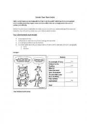 English Worksheet: Create Your Own Satire Advertisement
