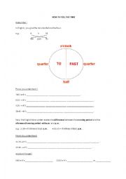 English Worksheet: HOW TO TELL THE TIME