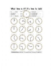 English Worksheet: The time