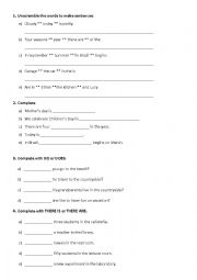 English Worksheet: There be, Months, DO / DOES
