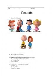 English Worksheet: Peanuts Movie Worksheet - Charlie Brown