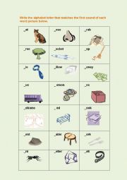 English Worksheet: Nouns Pronunciation Alphabet