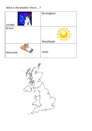 English Worksheet: Weather gap fill speaking exercise