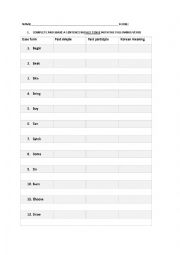 English Worksheet: Past tense exam and prepositions