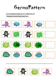 English Worksheet: GERMS PATTERN