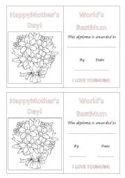 English Worksheet: Mothers Day Postcard