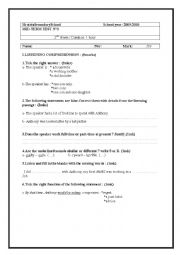 English Worksheet: mid term test n3 2nd form