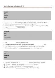 English Worksheet: Vocabulary - verb