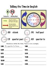 Telling Time - Quarter Hours