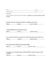 English Worksheet: Producers and Consumers