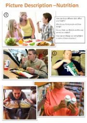 English Worksheet: Picture Description - Nutrition