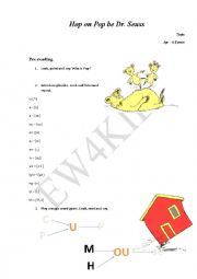 English Worksheet: Hop on Pop by Dr.Seuss (tasks)