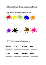 Test about colours numbers and family