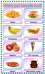 English Worksheet: Whats your favourite food?