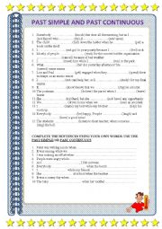 English Worksheet: PAST SIMPLE AND PAST CONTINUOUS
