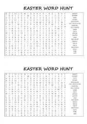 English Worksheet: EASTER WORD HUNT