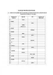 English Worksheet: Regular and Irregular Verbs