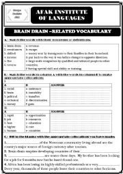 Brain Drain worksheet