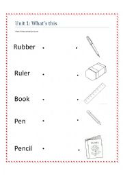 English Worksheet: School Object 