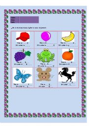 English Worksheet: color