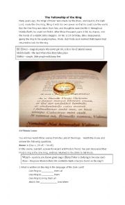 English Worksheet: Worksheet Lord of the Rings