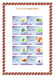 English Worksheet: fruit and vegetable