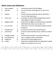 English Worksheet: Construction machinery