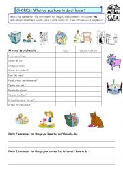 English Worksheet: have to do_chores at home