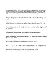 English Worksheet: Julius, Baby of the World Sequencing Activity