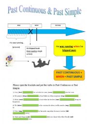 English Worksheet: PAST CONTINUOUS & PAST SIMPLE