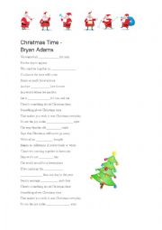 English Worksheet: ChristmasTimeLyrics Word Gaps