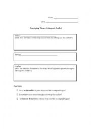 English Worksheet: Connecting Conflict Theme Setting