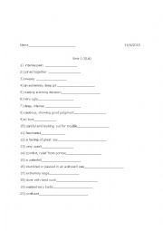 English Worksheet: ELA WORDS