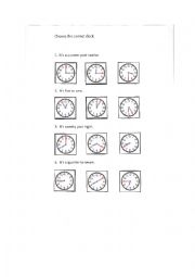 English Worksheet: Clocks and time