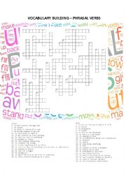 English Worksheet: Phrasal Verbs - Criss Cross Puzzle