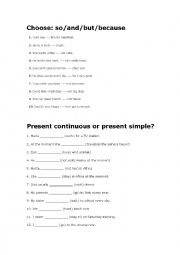 English Worksheet: Present Continuous or Present Simple
