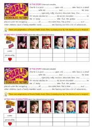 English Worksheet: Charlie and the Chocolate Factory worksheet story and main characters