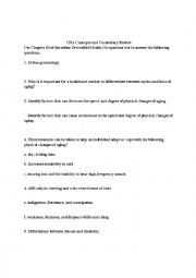 English Worksheet: CNA Concepts and Vocabulary review