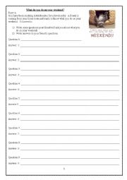 English Worksheet: What are you going to do on the weekend?