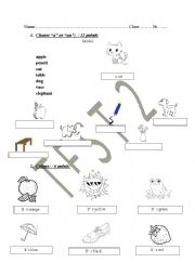 English Worksheet: A/an; Numbers; Rooms