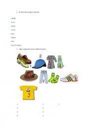 English Worksheet: Family and clothes