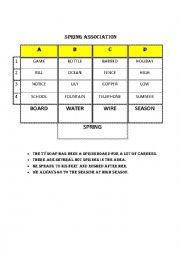 English Worksheet: Spring association game