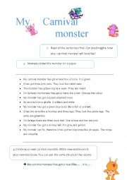 English Worksheet: carnival monster